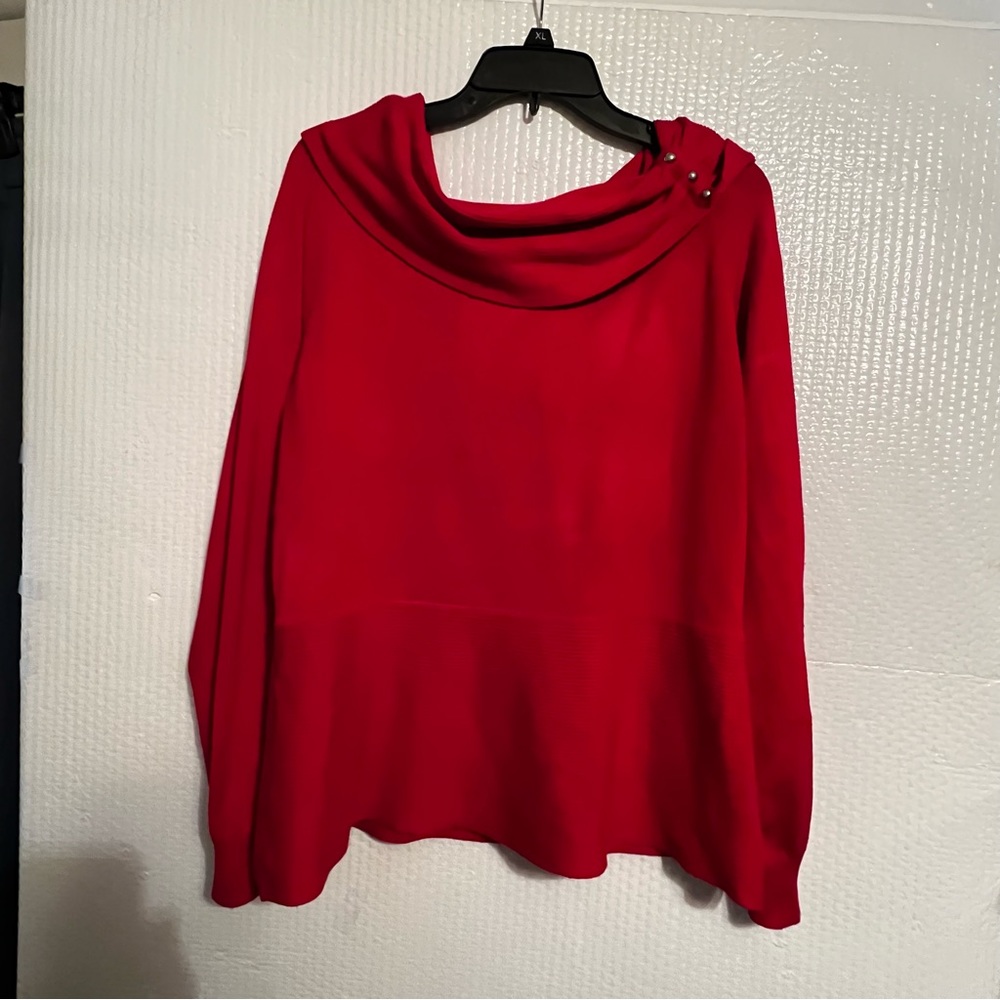 Cato cowl neck sweater.  Decorative neckline. Red fit like a big medium no tags